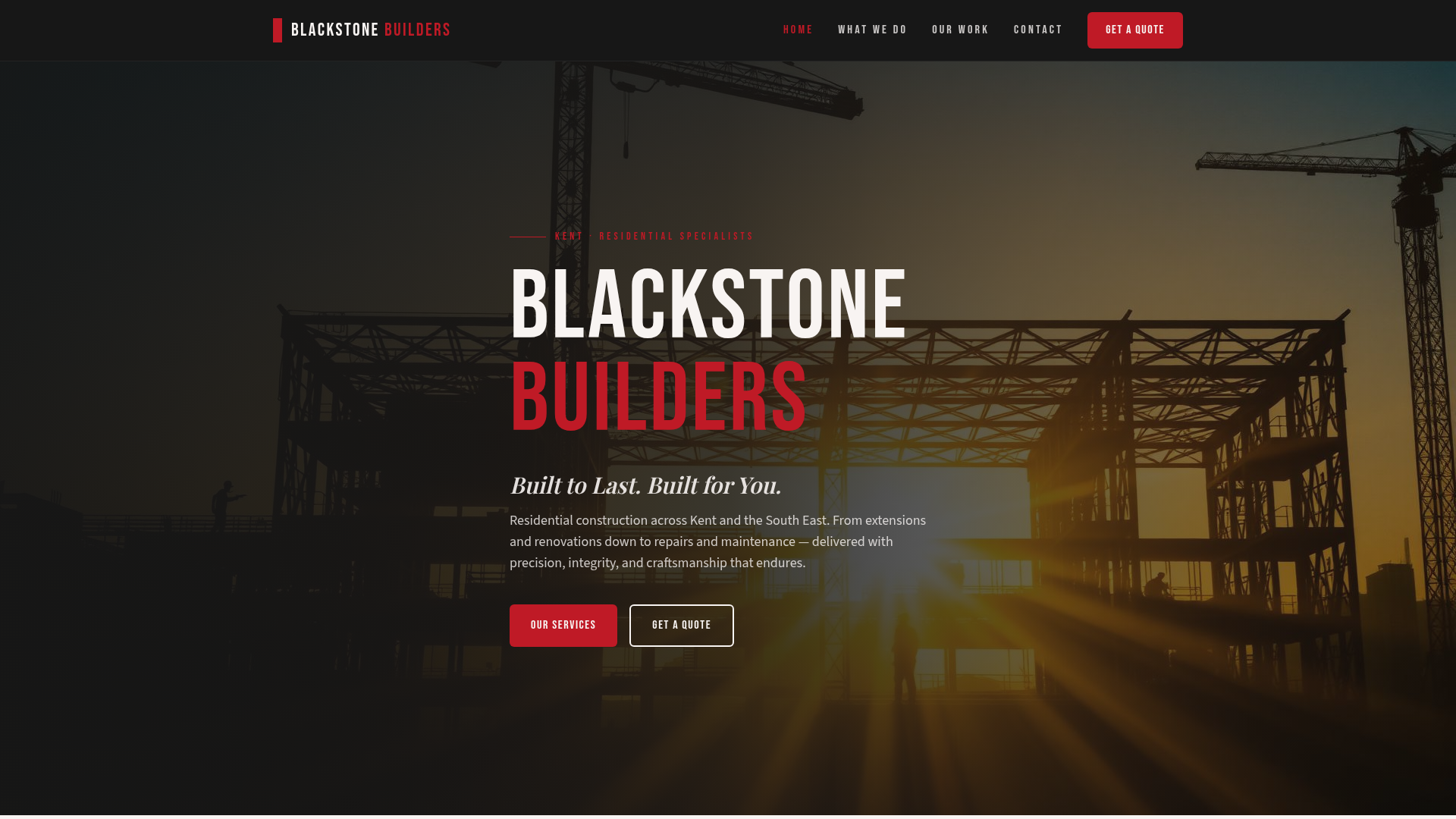 Blackstone Builders website screenshot